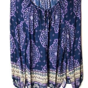 Lucky brand size Large Boho Blouse exc condition